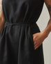 Women's Linen Tie Dress - Meteorite